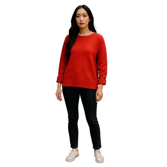 Polo Ralph Lauren Women’s XS Red Merino Wool Cashmere Blend Sweater Crew Neck - Picture 1 of 7